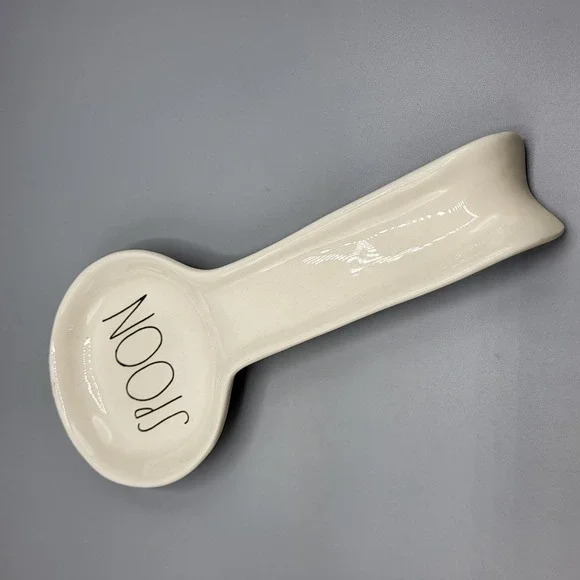 Rae Dunn Spoon Rest Artisan Collection Magenta Ceramic Ivory Kitchen Decor 10" - Picture 5 of 11